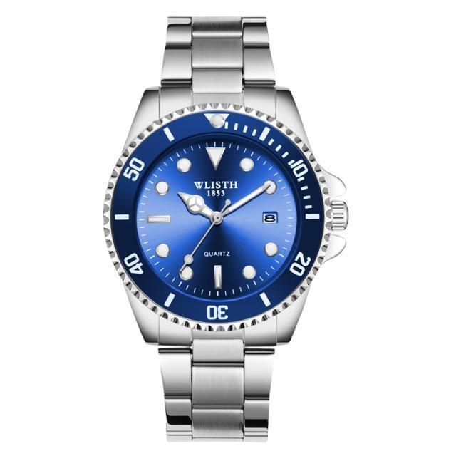 Montres de luxe rondes pour hommes d'affaires, étanches, élégantes, en acier inoxydable brillant, design analogique lumineux, montre-bracelet pour hommes