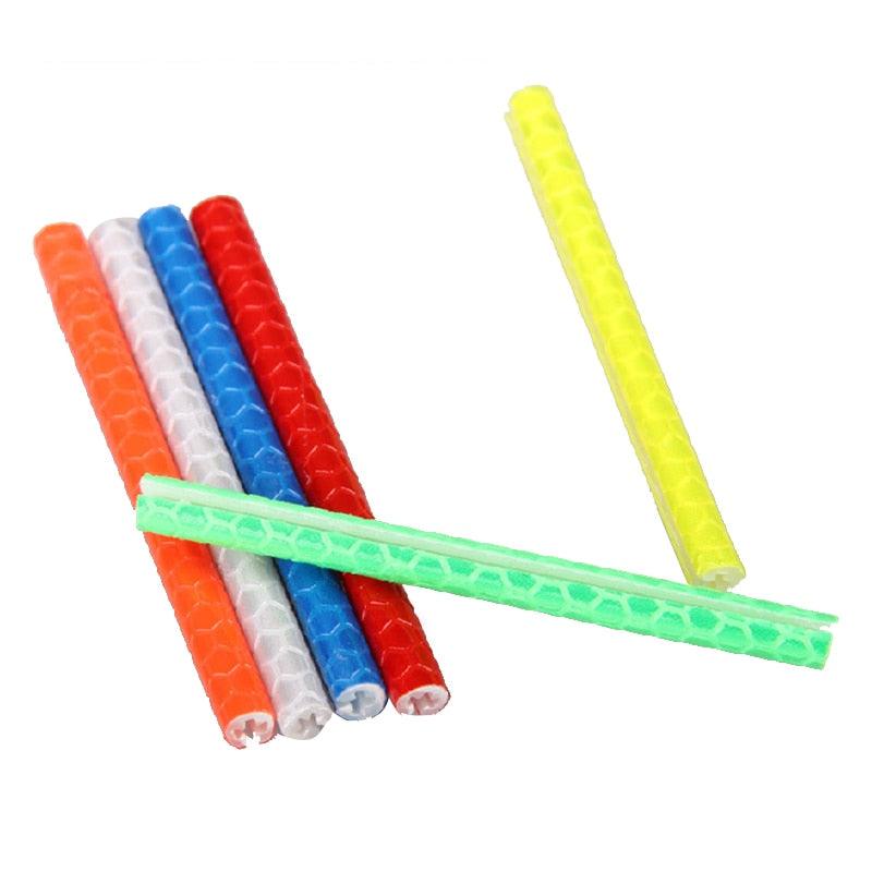 Nouveau lot de 12 réflecteurs de rayons de roue de vélo de montagne, clips de fixation pour tube, bande réfléchissante de sécurité pour rayons de vélo, bande d'avertissement étanche
