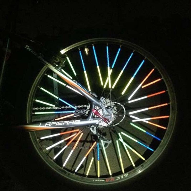 Nouveau lot de 12 réflecteurs de rayons de roue de vélo de montagne, clips de fixation pour tube, bande réfléchissante de sécurité pour rayons de vélo, bande d'avertissement étanche