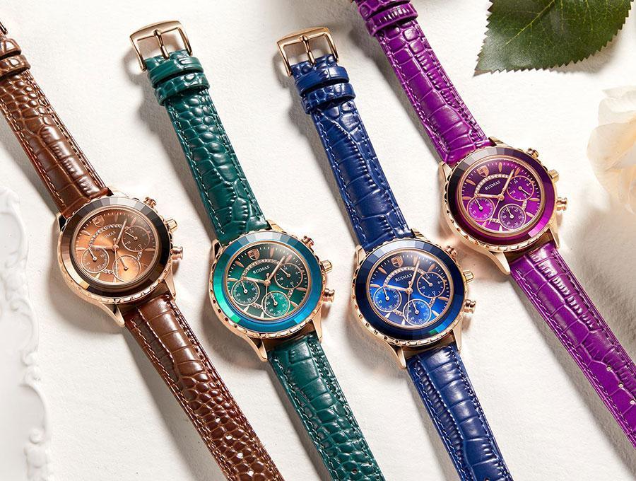 Montres de luxe vertes pour femmes, mouvement à quartz, bracelet en cuir à la mode, étanches, multifonctionnelles, pour femmes