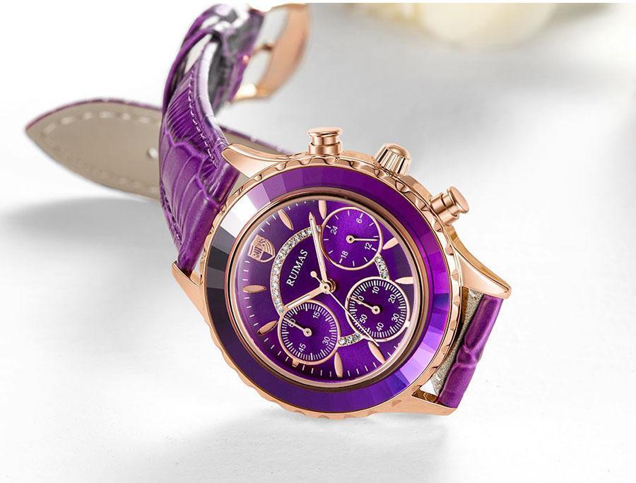 Montres de luxe vertes pour femmes, mouvement à quartz, bracelet en cuir à la mode, étanches, multifonctionnelles, pour femmes