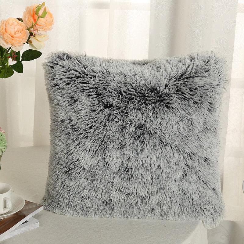 Housse de coussin décorative en fausse fourrure douce et moelleuse pour la maison, le salon, le canapé, housse de coussin décorative en peluche pour canapé, chambre, voiture 43x43cm