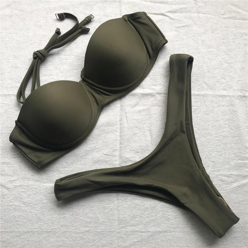 Maillot de bain bikini push-up femme Maillots de bain femme Maillot de bain push-up avec armatures Ensemble bikini rembourré deux pièces Maillots de bain femme deux pièces Ensemble bikini durable avec bonnet Soutien-gorge Maillot de bain moderne