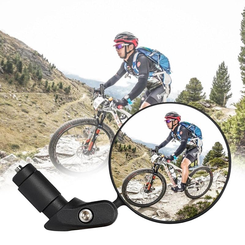 Rétroviseur de vélo rotatif en acier inoxydable Rétroviseur de vélo Rétroviseur de guidon de vélo Miroir de sécurité HD convexe réglable rotatif avec large champ de vision pour VTT