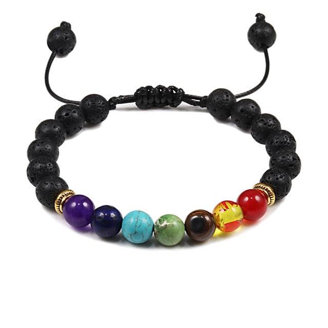 Bracelet perles œil de tigre et pierre de lave noire avec pendentif couronne pour hommes femmes - Bracelets tressés faits à la main et ajustables pour couples, perles diffuseur d'huiles essentielles avec pendentif couronne roi et reine