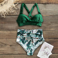 Maillots de bain taille haute, nouveau maillot de bain licou pour femme, ensemble bikini femme imprimé, maillot de bain d'été deux pièces pour femme, maillots de bain taille haute avec bas de bikini à licou et à enrouler.