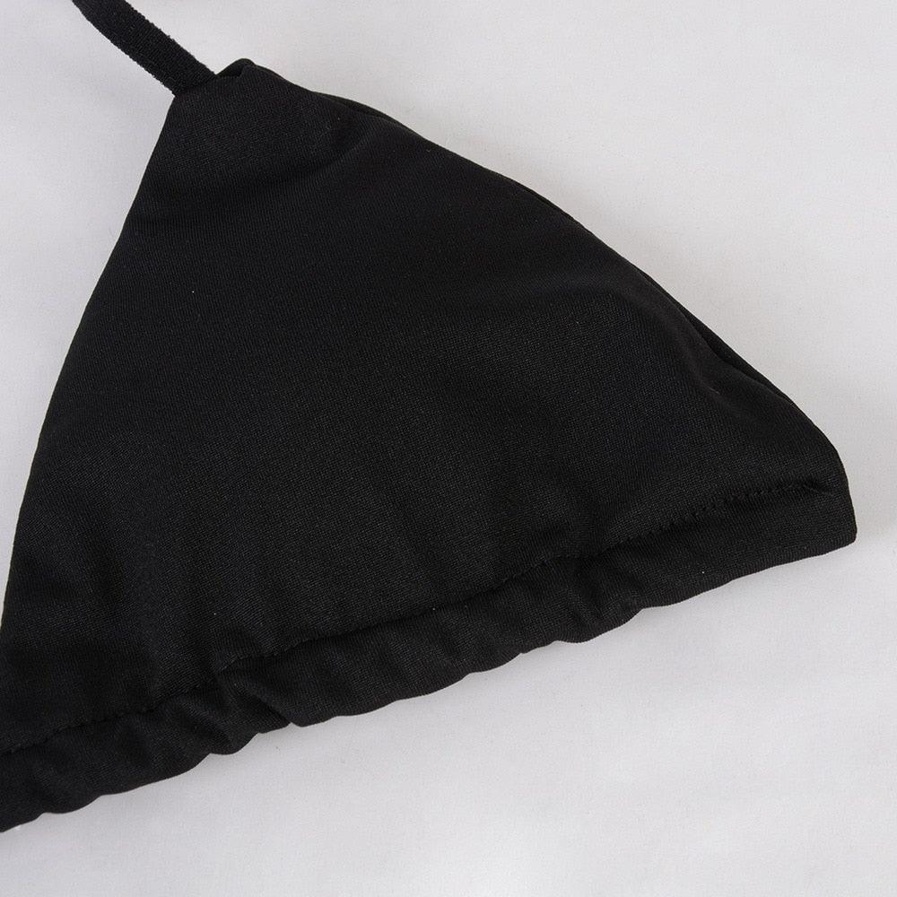 Ensemble de Bikini Push Up Maillots de Bain Taille Haute Femme Maillot de Bain Nervuré Brésilien Bikini Maillot de Bain Femme Bas de Bikini Triangle Haut de Maillot de Bain