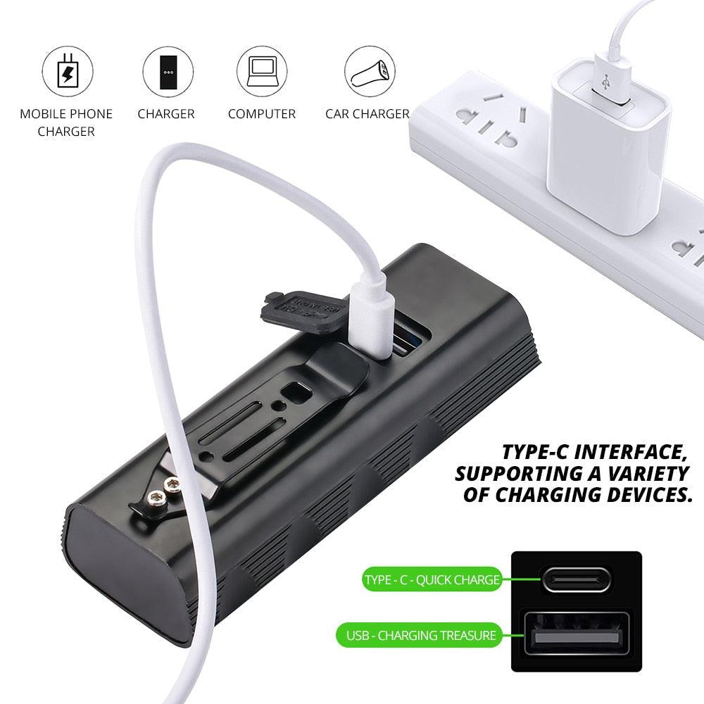 Lampe de vélo 10000mAh rechargeable par USB 5000 Lumens Phare de vélo LED super lumineux avant et arrière Ensemble de feux pour la conduite de nuit Feux de vélo avant et arrière rechargeables avec 3 modes