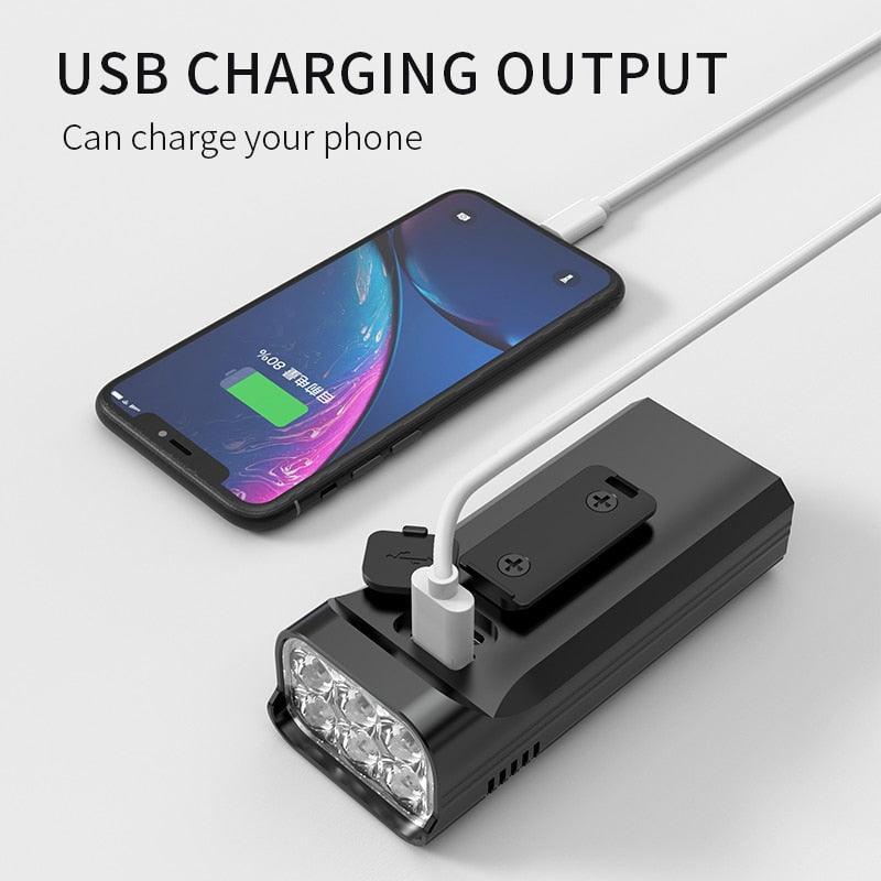 Lampe de vélo 10000mAh rechargeable par USB 5000 Lumens Phare de vélo LED super lumineux avant et arrière Ensemble de feux pour la conduite de nuit Feux de vélo avant et arrière rechargeables avec 3 modes
