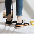 Nouvelles Baskets Décontractées en Toile pour Femme - Collection Printemps, Chaussures Plates Vulcanisées Rayées Tendance, Baskets Basses en Toile, Modèle Confortable Facile à Enfiler