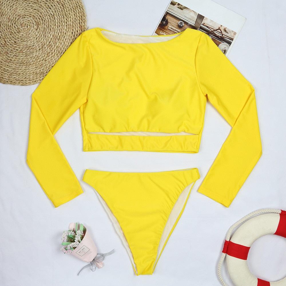 Maillot de bain de surf pour femme Bikini manches longues Maillot de bain imprimé tigre Push Up Maillot de bain d'été deux pièces Rash Guard de surf Bikini manches longues Ensemble maillot de bain
