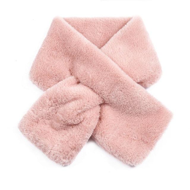 Nouvelle Écharpe Chaude Épaisse Couleur Unie Hiver Col Doux Fausse Fourrure de Lapin Cache-cou Peluche Chaud Écharpes Croisées Foulard Châle Uni avec Perles Élégant Pour Femmes