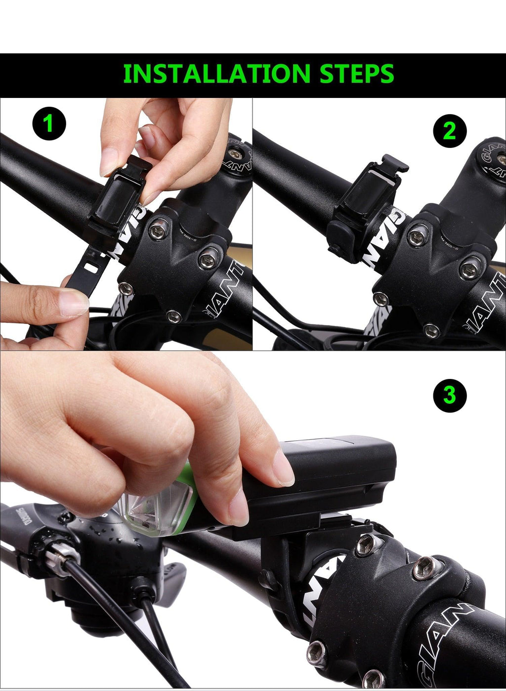 Phare avant de vélo rechargeable USB Lumière de vélo LED étanche Phare de cyclisme Lampe de sécurité pour l'escalade Lampe de vélo super brillante Facile à installer Convient à tous les vélos Phares avec modes