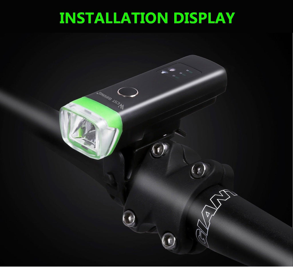 Phare avant de vélo rechargeable USB Lumière de vélo LED étanche Phare de cyclisme Lampe de sécurité pour l'escalade Lampe de vélo super brillante Facile à installer Convient à tous les vélos Phares avec modes
