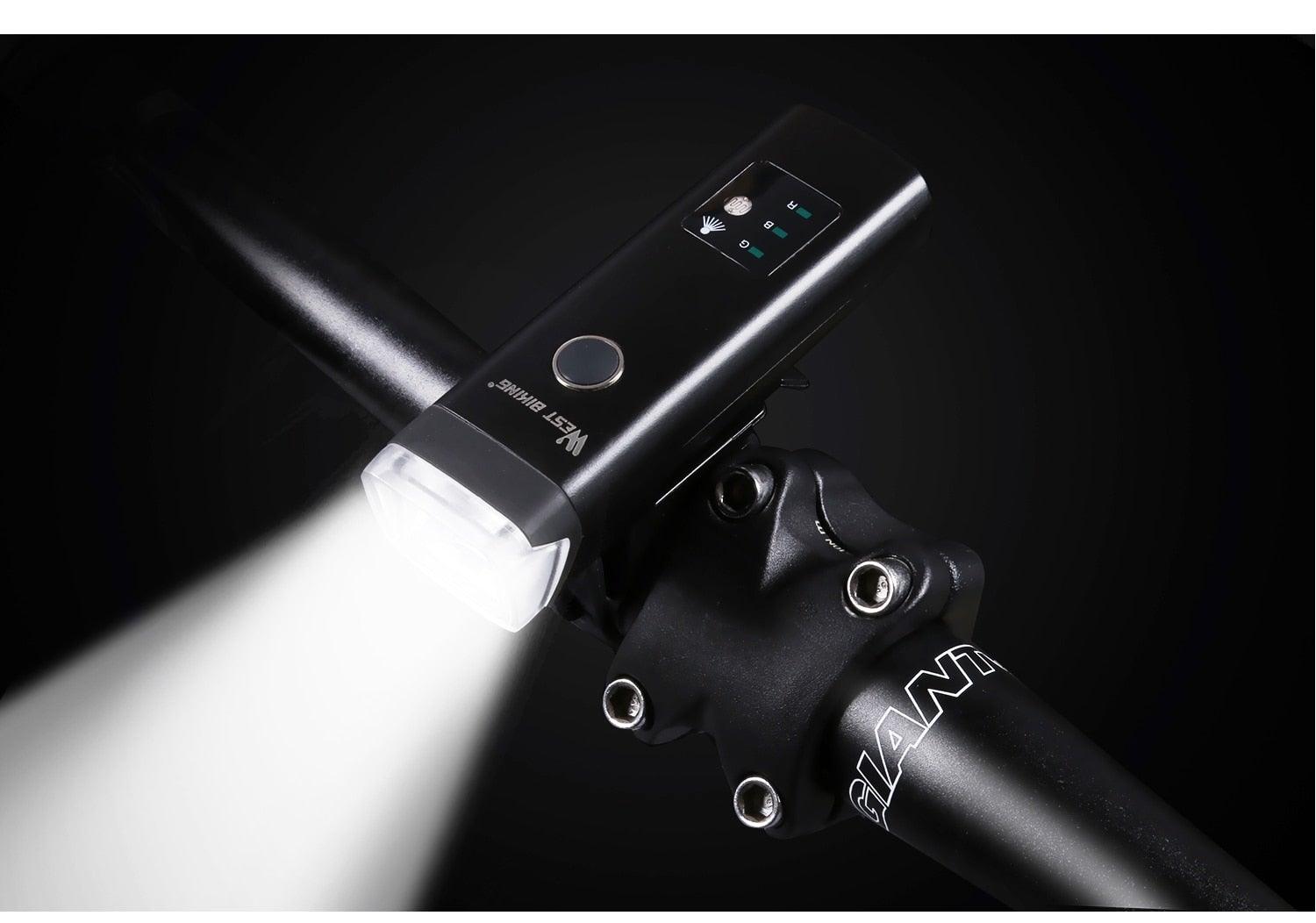 Phare avant de vélo rechargeable USB Lumière de vélo LED étanche Phare de cyclisme Lampe de sécurité pour l'escalade Lampe de vélo super brillante Facile à installer Convient à tous les vélos Phares avec modes