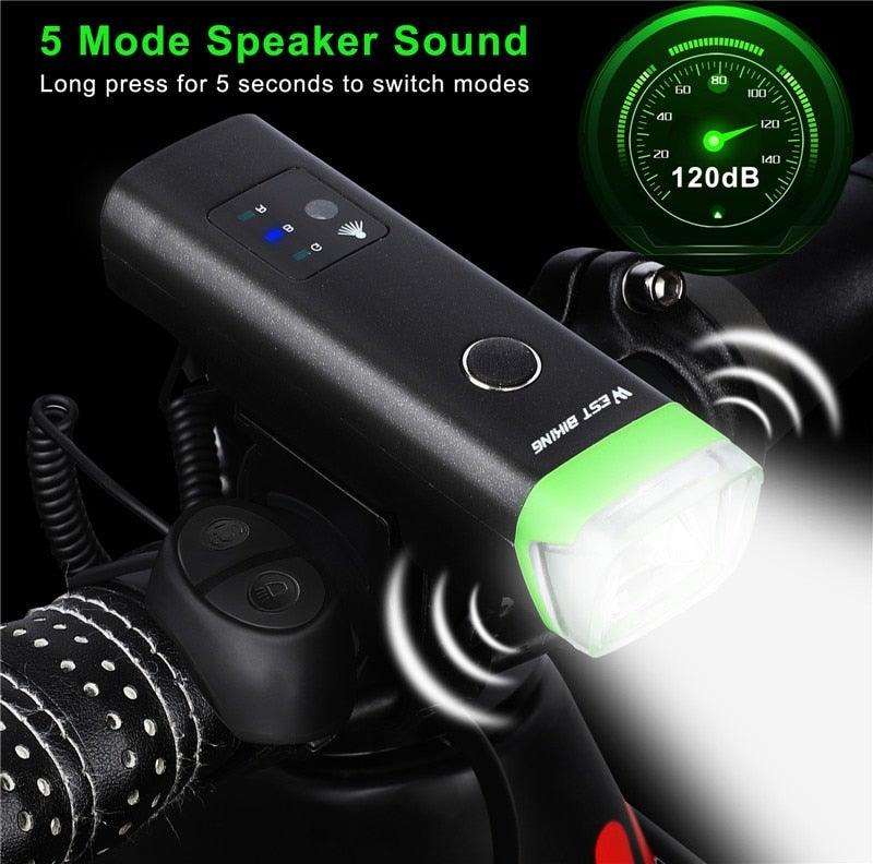 Phare avant de vélo rechargeable USB Lumière de vélo LED étanche Phare de cyclisme Lampe de sécurité pour l'escalade Lampe de vélo super brillante Facile à installer Convient à tous les vélos Phares avec modes