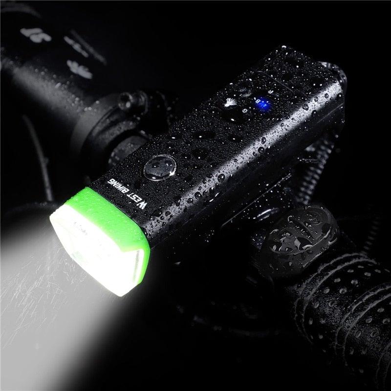 Phare avant de vélo rechargeable USB Lumière de vélo LED étanche Phare de cyclisme Lampe de sécurité pour l'escalade Lampe de vélo super brillante Facile à installer Convient à tous les vélos Phares avec modes