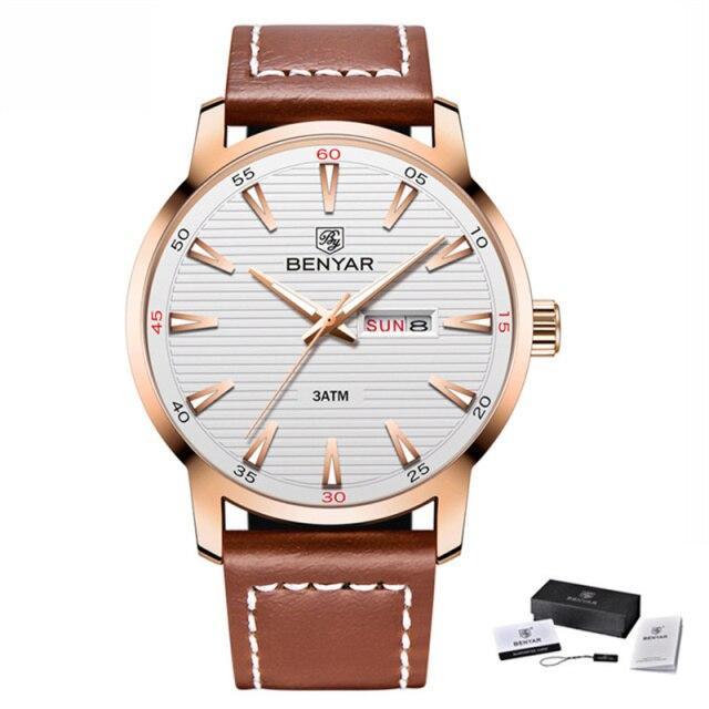 Nouvelle montre homme décontractée noire, mode simple, à quartz analogique, étanche, bracelet en cuir de luxe, élégante