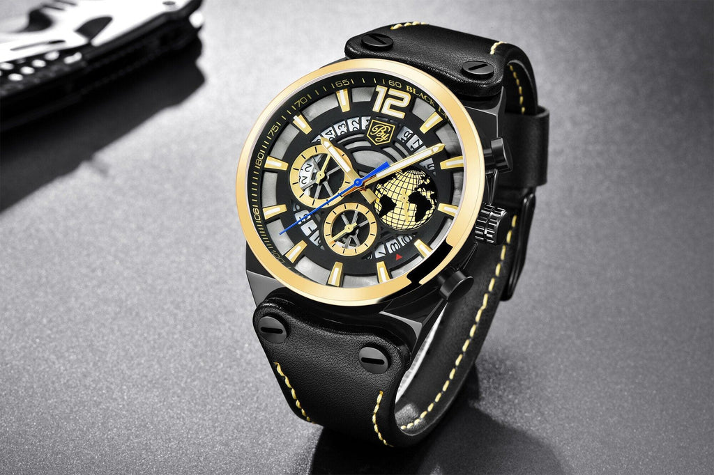 Montre de sport multifonction à quartz en silicone pour hommes, bracelet de luxe étanche avec aiguilles lumineuses