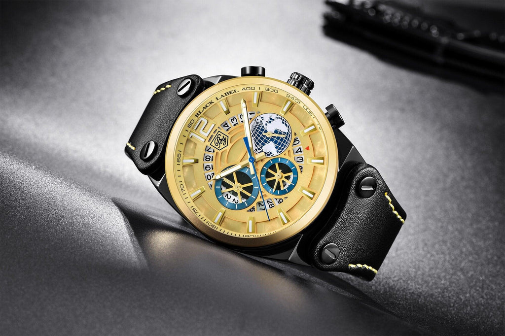Montre de sport multifonction à quartz en silicone pour hommes, bracelet de luxe étanche avec aiguilles lumineuses