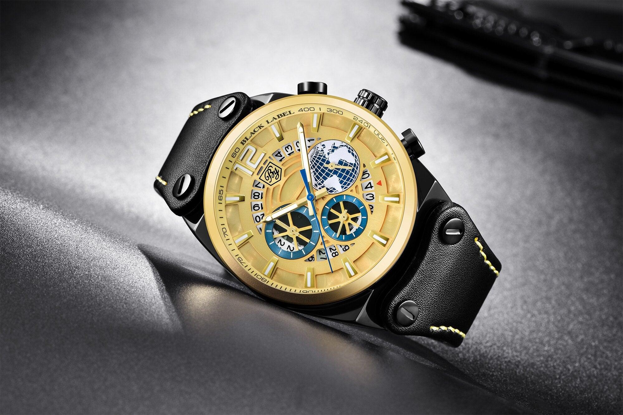 Montre de sport multifonction à quartz en silicone pour hommes, bracelet de luxe étanche avec aiguilles lumineuses