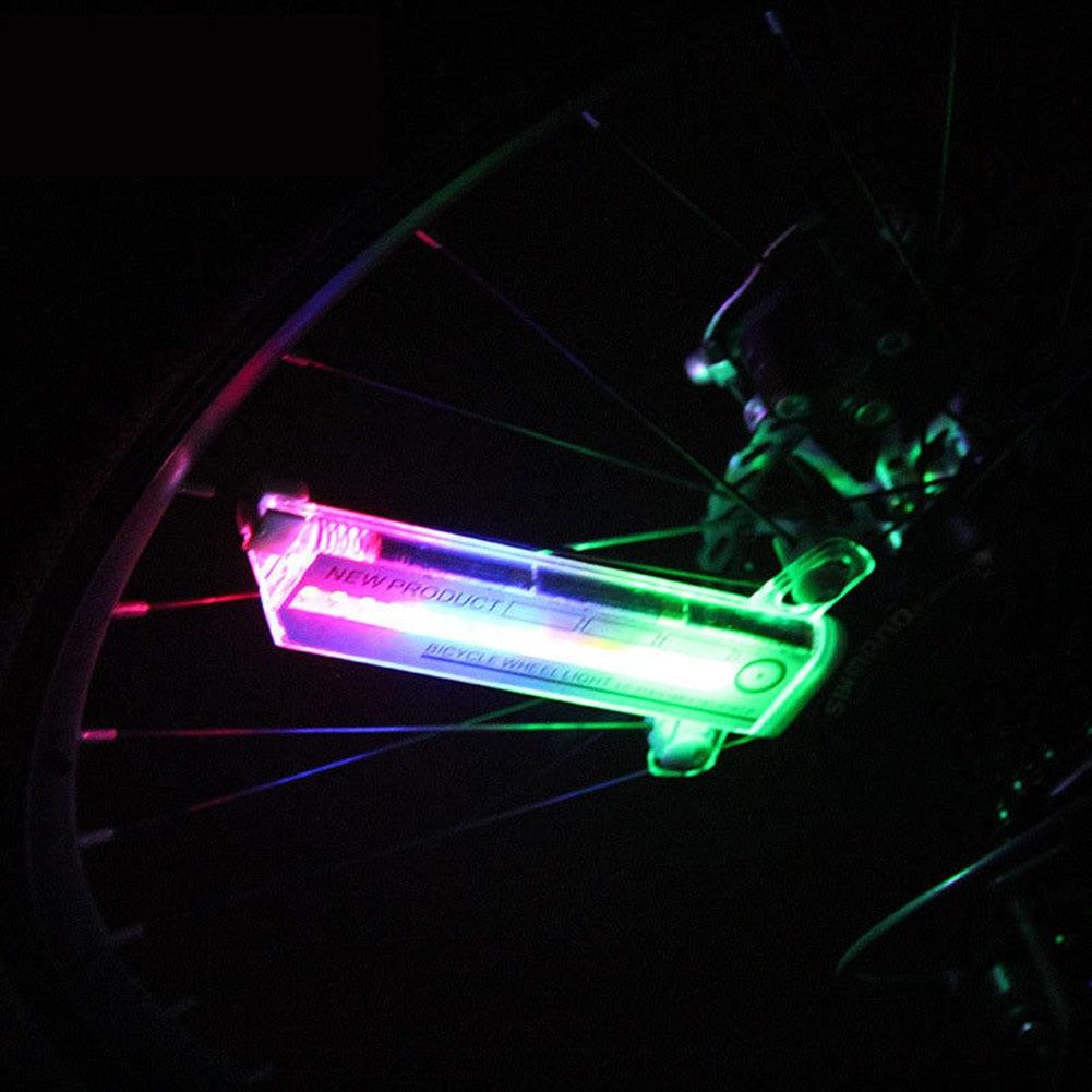Lumière de vélo Cyclisme Pneu de vélo Valve LED Flash Rayon Lumière Avertissement Lampe Décorations de rayons de vélo Lumières de roue Ultra Lumineuses Étanche Lumières de rayons de vélo Décoration de cyclisme Lampe de poche d'avertissement de sécurité