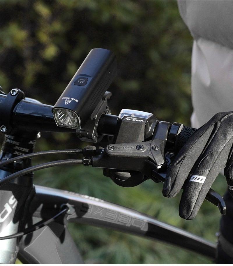 Phare avant de vélo rechargeable USB Lumière de vélo LED étanche Phare de cyclisme Lampe de sécurité pour l'escalade Lampe de vélo super brillante Facile à installer Convient à tous les vélos Phares avec modes