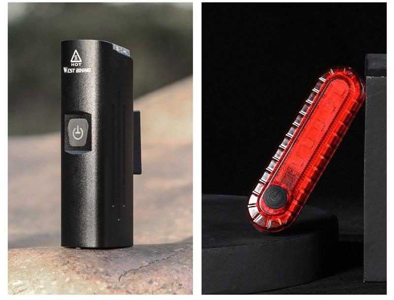 Phare avant de vélo rechargeable USB Lumière de vélo LED étanche Phare de cyclisme Lampe de sécurité pour l'escalade Lampe de vélo super brillante Facile à installer Convient à tous les vélos Phares avec modes