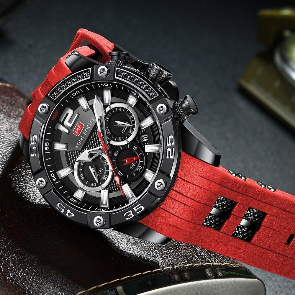 Nouvelles montres de sport à la mode pour hommes, bracelet en silicone étanche, montres-bracelets multifonctionnelles à aiguilles lumineuses pour hommes