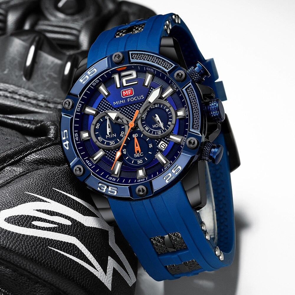 Nouvelles montres de sport à la mode pour hommes, bracelet en silicone étanche, montres-bracelets multifonctionnelles à aiguilles lumineuses pour hommes