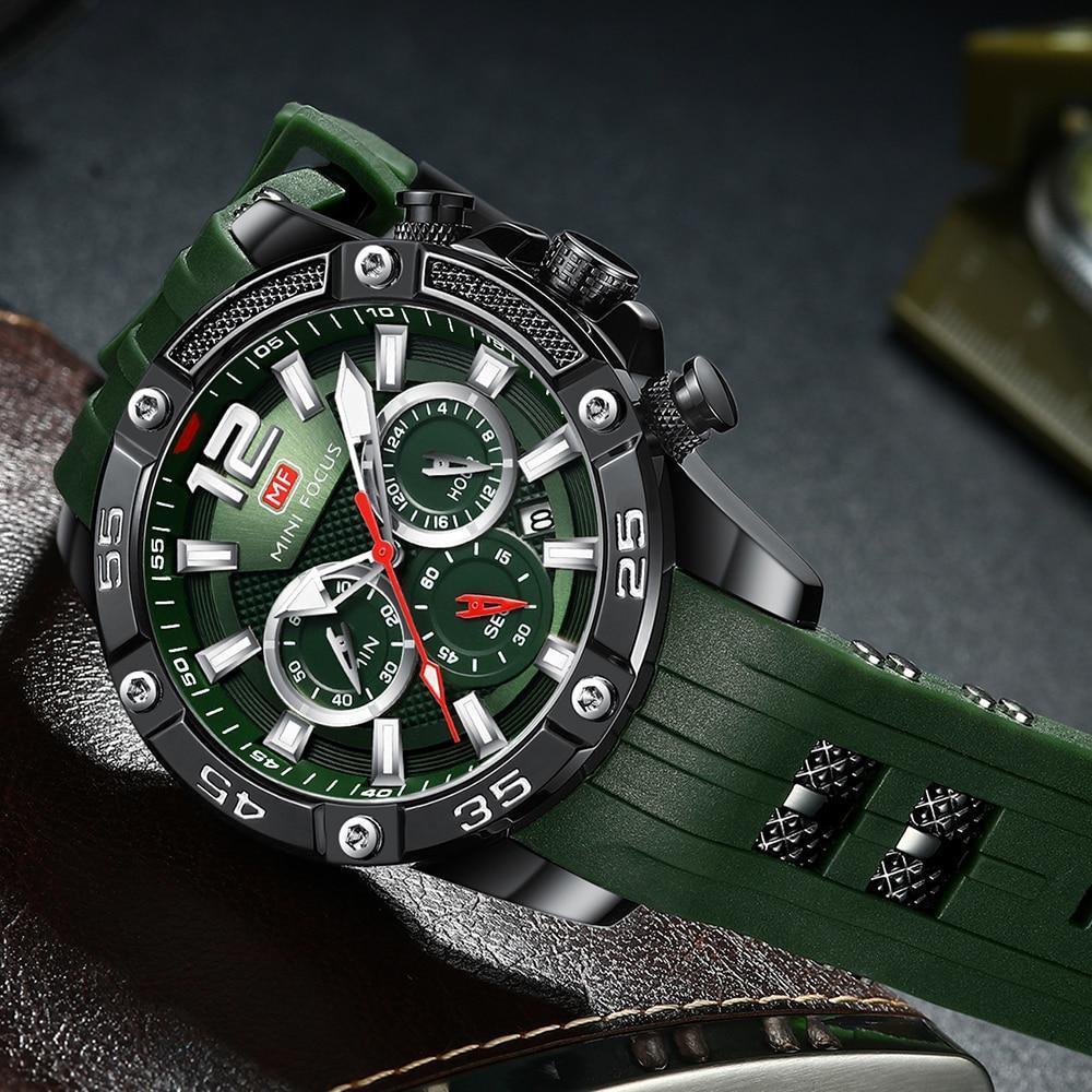 Nouvelles montres de sport à la mode pour hommes, bracelet en silicone étanche, montres-bracelets multifonctionnelles à aiguilles lumineuses pour hommes