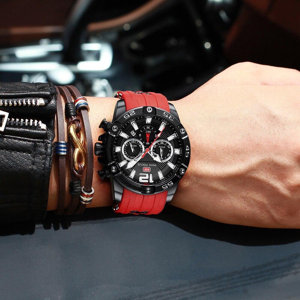 Nouvelles montres de sport à la mode pour hommes, bracelet en silicone étanche, montres-bracelets multifonctionnelles à aiguilles lumineuses pour hommes