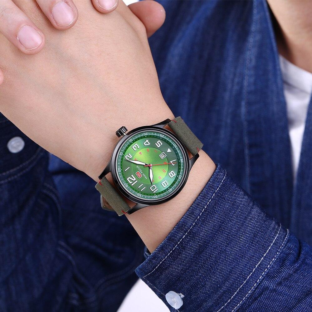 Montre-bracelet pour homme de sport décontractée de luxe verte ronde étanche analogique à quartz classique à la mode