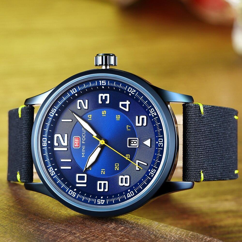 Montre-bracelet pour homme de sport décontractée de luxe verte ronde étanche analogique à quartz classique à la mode
