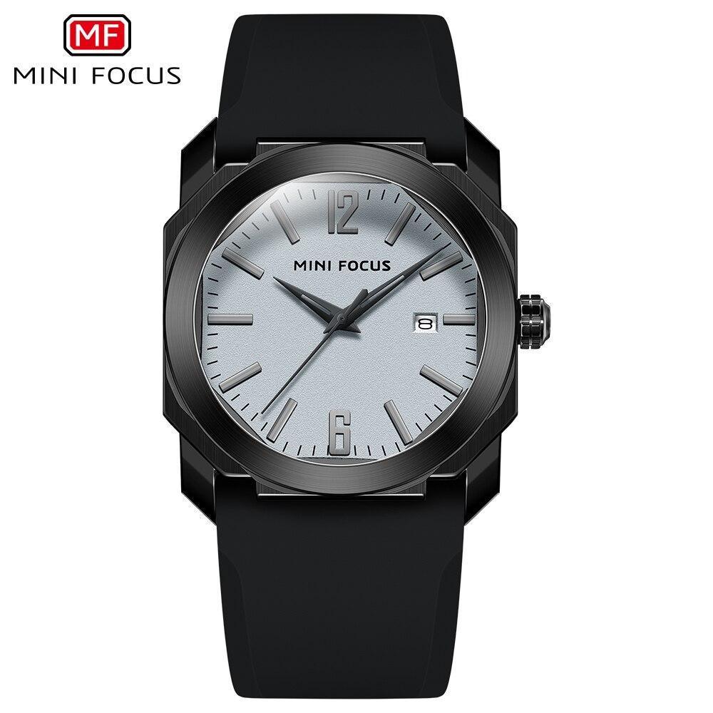 Montre Classique Sport Homme Mode Rond Étanche Quartz Montre-Bracelet Élégant Bracelet en Silicone Design Stylé
