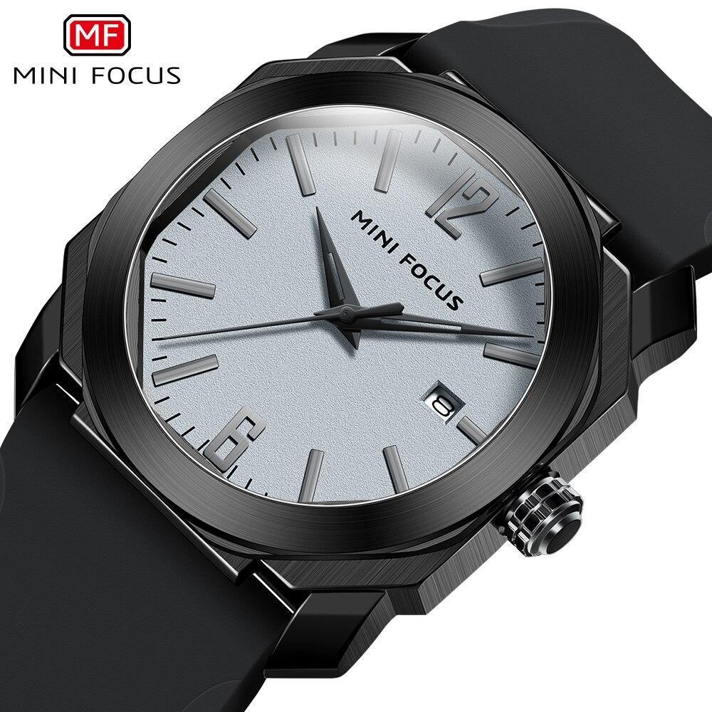 Montre Classique Sport Homme Mode Rond Étanche Quartz Montre-Bracelet Élégant Bracelet en Silicone Design Stylé