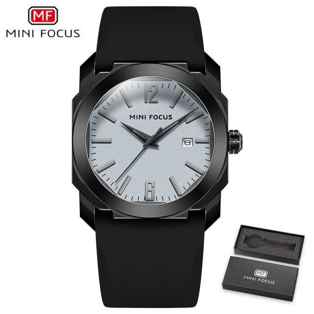 Montre Classique Sport Homme Mode Rond Étanche Quartz Montre-Bracelet Élégant Bracelet en Silicone Design Stylé