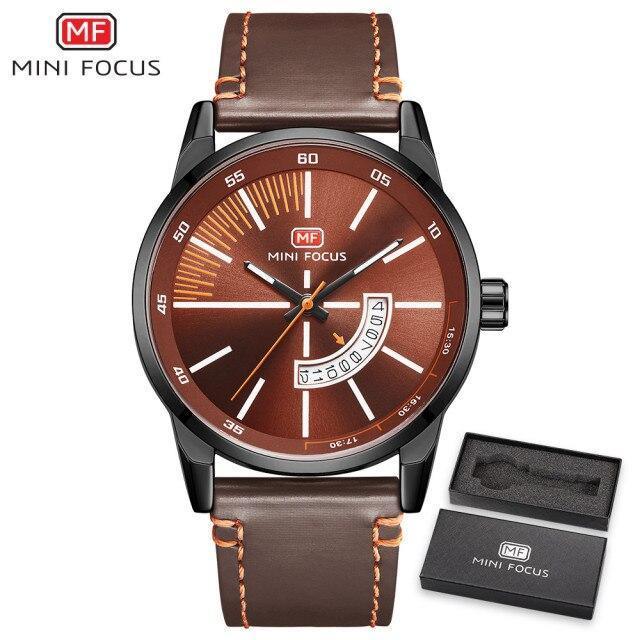 Montre Homme Élégante en Quartz Noir Bracelet en Cuir Tendance Design de Luxe Calendrier Lumineux Analogique Montres Uniques