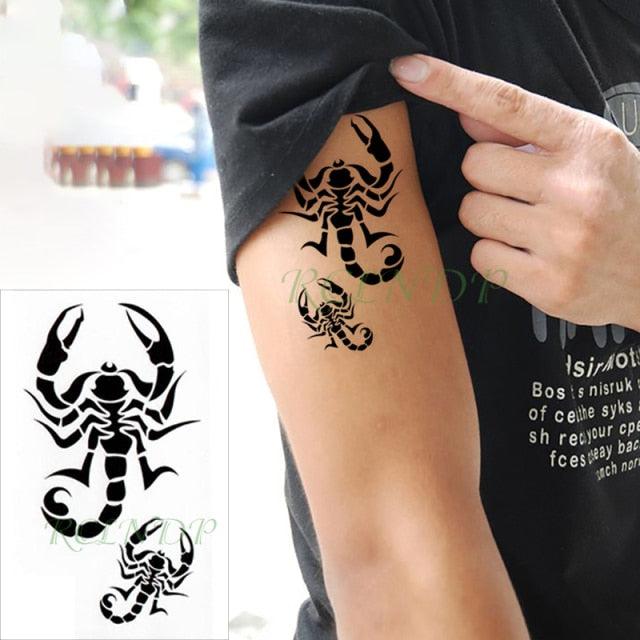 Autocollant de tatouage temporaire imperméable de luxe Serpent Fleur Faux Tatouage Art corporel Autocollants de mode pour femmes hommes