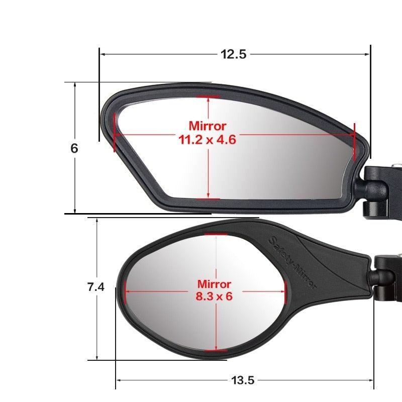 Rétroviseur de vélo en acier inoxydable, rétroviseur latéral de guidon, rétroviseur de sécurité pour vélo de route, rétroviseur de vélo réglable et résistant aux chocs avec grande lentille, miroirs de vélo pour guidon