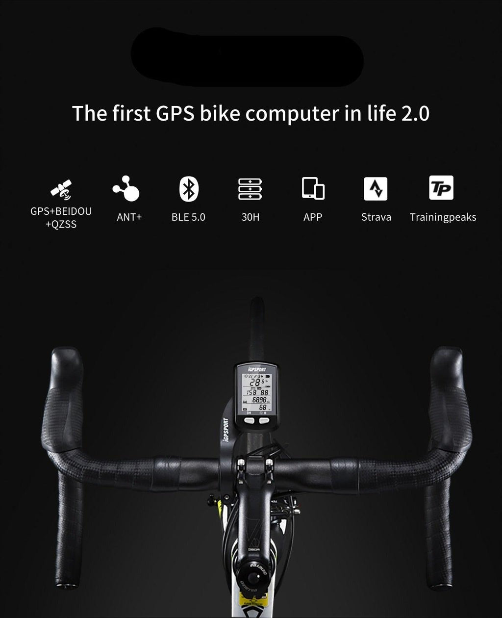 Compteur de vélo GPS sans fil, ordinateur de vélo étanche IPX6 avec ANT+ et Bluetooth, compteur de vitesse et odomètre de vélo rechargeable, ordinateur de cyclisme, suivi VTT avec affichage LCD rétroéclairé automatique