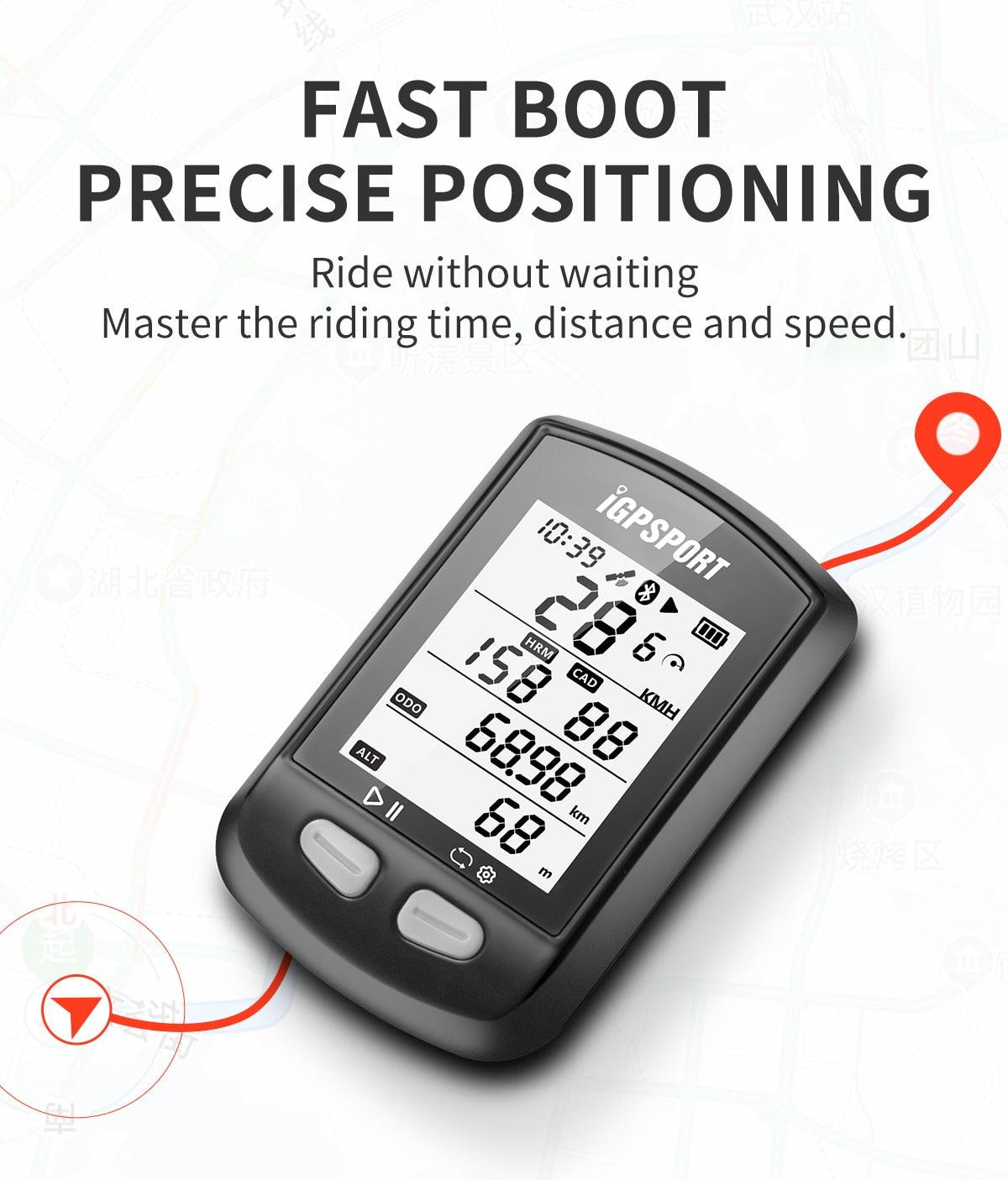 Compteur de vélo GPS sans fil, ordinateur de vélo étanche IPX6 avec ANT+ et Bluetooth, compteur de vitesse et odomètre de vélo rechargeable, ordinateur de cyclisme, suivi VTT avec affichage LCD rétroéclairé automatique