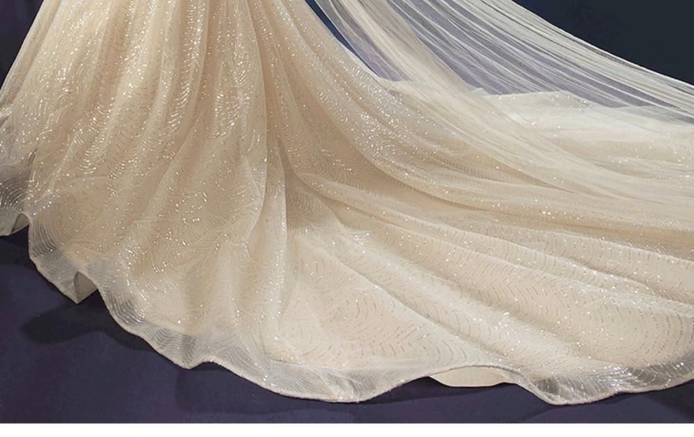 Nouvelle robe de mariée brillante, perles de luxe, dentelle EDL458