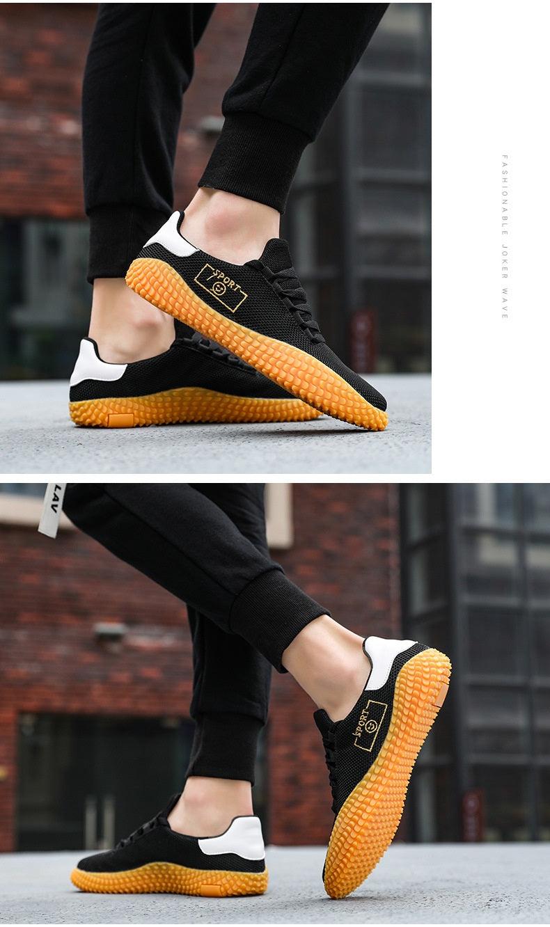 Baskets noires pour hommes Chaussures respirantes en maille Chaussures de sport noires à la mode Chaussures de marche plates et décontractées Chaussures décontractées respirantes Baskets montantes décontractées à lacets pour hommes à la mode