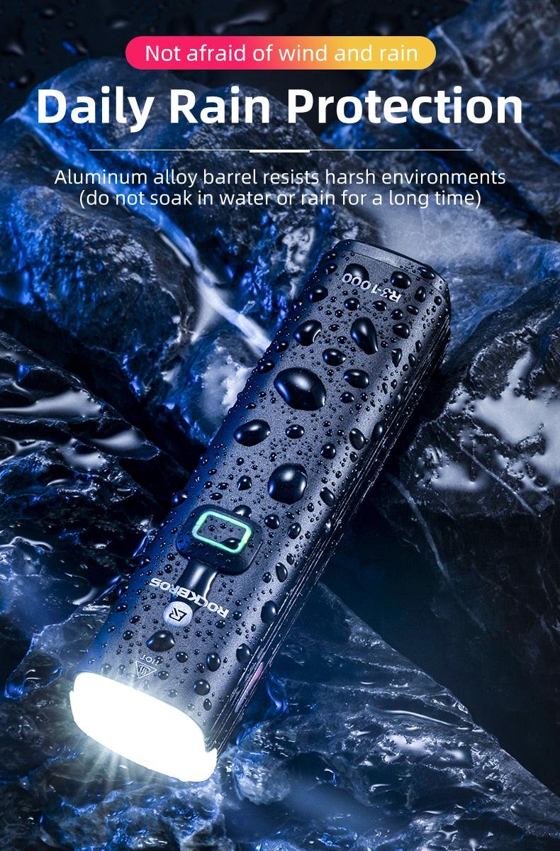 Éclairage de vélo avant Lampe avant USB Rechargeable LED 4800mAh Éclairage de vélo étanche Ensemble d'éclairage de vélo USB Rechargeable Super Lumineux Phare de vélo pour la Conduite Nocturne Support 1000LM