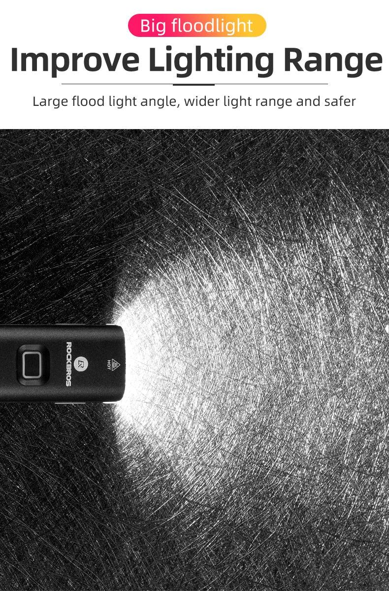 Éclairage de vélo avant Lampe avant USB Rechargeable LED 4800mAh Éclairage de vélo étanche Ensemble d'éclairage de vélo USB Rechargeable Super Lumineux Phare de vélo pour la Conduite Nocturne Support 1000LM