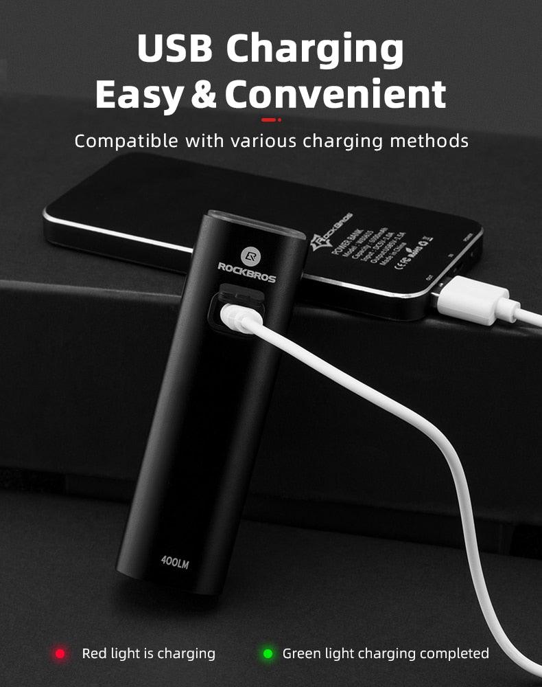 Éclairage de vélo avant Lampe avant USB Rechargeable LED 4800mAh Éclairage de vélo étanche Ensemble d'éclairage de vélo USB Rechargeable Super Lumineux Phare de vélo pour la Conduite Nocturne Support 1000LM