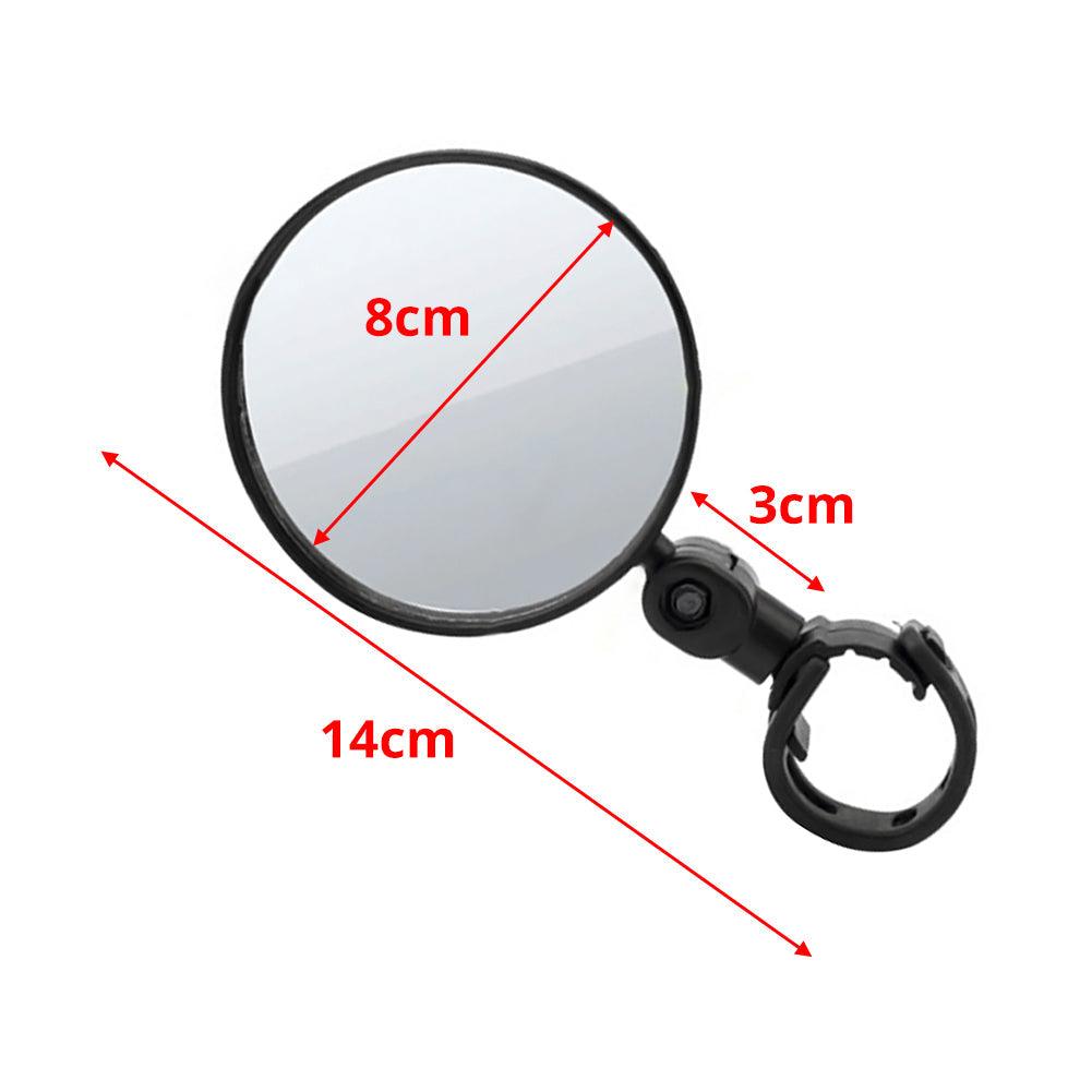Rétroviseur de vélo universel pour guidon Rétroviseur rotatif à 360 degrés pour vélo Accessoires de cyclisme Rétroviseur arrière de vélo réglable Rétroviseurs rotatifs à 360° fixés au guidon Miroir en verre Rétroviseur universel