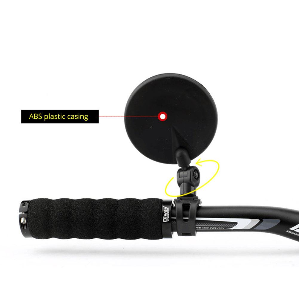 Rétroviseur de vélo universel pour guidon Rétroviseur rotatif à 360 degrés pour vélo Accessoires de cyclisme Rétroviseur arrière de vélo réglable Rétroviseurs rotatifs à 360° fixés au guidon Miroir en verre Rétroviseur universel