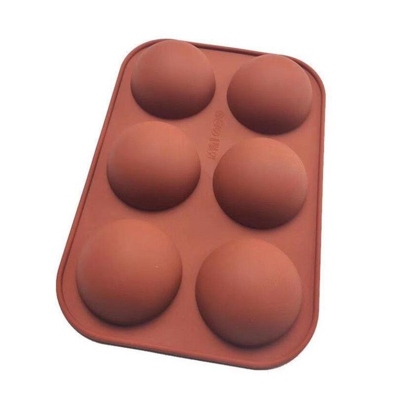 Moule en silicone demi-sphère pour savon, outils de décoration de gâteaux, moule à pudding, gelée, chocolat, fondant, moule à biscuits en forme de boule, 6 cavités, moule en silicone demi-sphère pour chocolat, gâteau, gelée, pudding, savon fait main